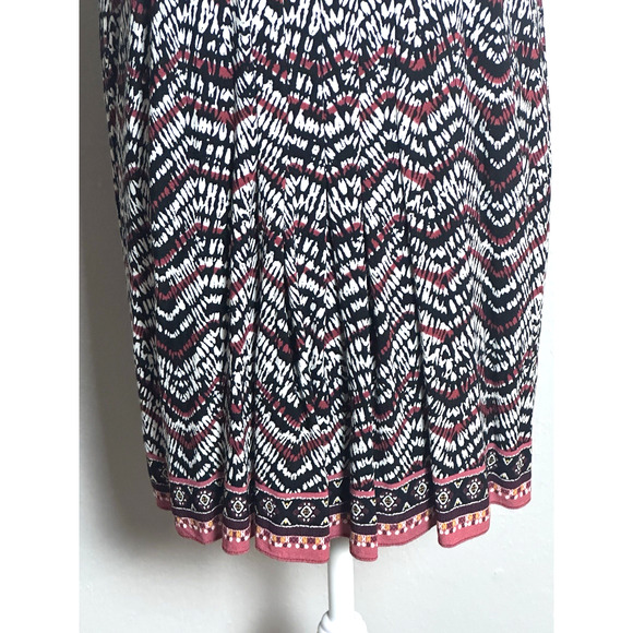 Sanctuary‎ Women’s Black Burgundy & White Sundress Size L Summer Dress - Picture 10 of 16